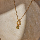 Apatite Gold Toggle Necklace