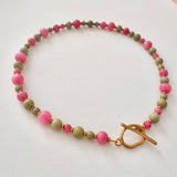 Strawberry Matcha Stone Necklace