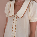 Gabby Collared Mini Dress - Cream