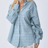 Oversized Shirt - Blue Plaid