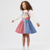 Patchwork Stripe Heidi Pinafore Dress - Primary