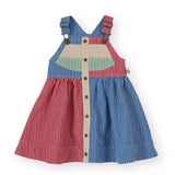 Patchwork Stripe Heidi Pinafore Dress - Primary