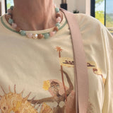 Peace Pearl Stone Necklace/Bag Charm