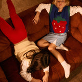 Jumbo Strawberry Knit Vest - Classic Blue