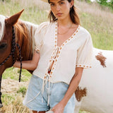 Gabby Tie Blouse - Cream