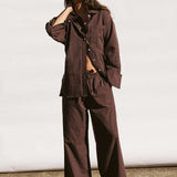 Rae Pants - Espresso Stripe