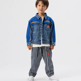 Colour Block Vintage Denim Jacket - Dark Denim