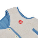 Reversible Chambray Button Vest - Vintage Blue