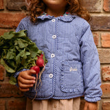 Wild Strawberry Gingham Padded Jacket - Classic Blue