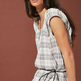 Delilah Dress - Black and Cream Check