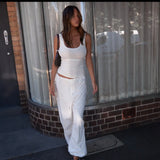 Lena Ribbed Tank Top - White
