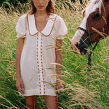 Gabby Collared Mini Dress - Cream