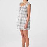 Delilah Dress - Black and Cream Check