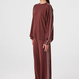 Pippa Long Sleeve Tee - Raison + Cream