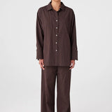 Rae Shirt - Espresso Stripe