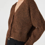 Liora Fluffy Cardigan - Espresso