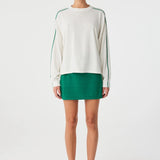 Pippa Long Sleeve - Cream & Palm Green