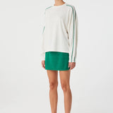 Pippa Long Sleeve - Cream & Palm Green