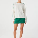 Pippa Long Sleeve - Cream & Palm Green
