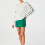 Pippa Long Sleeve - Cream & Palm Green