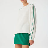 Pippa Long Sleeve - Cream & Palm Green