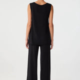 Poppy Reversible Longline Top - Black