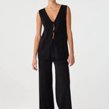 Poppy Reversible Longline Top - Black