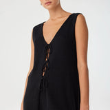Poppy Reversible Longline Top - Black