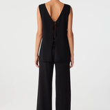 Poppy Reversible Longline Top - Black