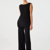 Poppy Reversible Longline Top - Black