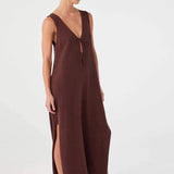 Poppy Reversible Maxi Dress - Chocolate