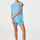 Poppy Tie Side Top - Cyan
