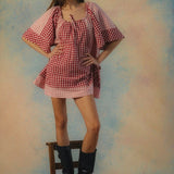 Bloom Check Dress