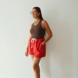 Everyday Shorts - Burnt Red/Brown Stripe