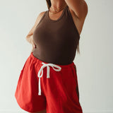 Everyday Shorts - Burnt Red/Brown Stripe