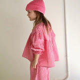 Bloom Blouse | Raspberry Gingham