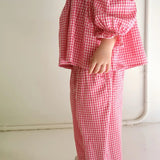 Bloom Blouse | Raspberry Gingham