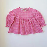 Bloom Blouse | Raspberry Gingham