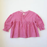 Bloom Blouse | Raspberry Gingham
