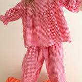 Bloom Blouse | Raspberry Gingham