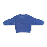 Organic Textured Boucle Knit Pull Over - Cobalt