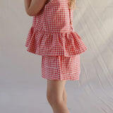 Checky Swing Top - Chilli