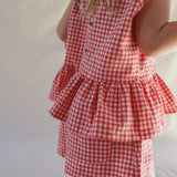 Checky Swing Top - Chilli