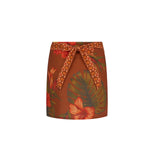 Cuban Tropical Wrap Skirt - Coffee