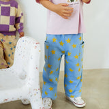 Holiday Pants - Blue + Mustard Stars