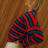 Isabel knit - blue/red stripe
