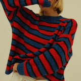 Isabel knit - blue/red stripe