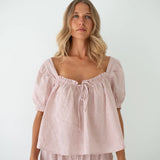 Ava Blouse Dusty- Rose Check