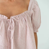 Ava Blouse Dusty- Rose Check