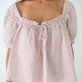 Ava Blouse Dusty- Rose Check